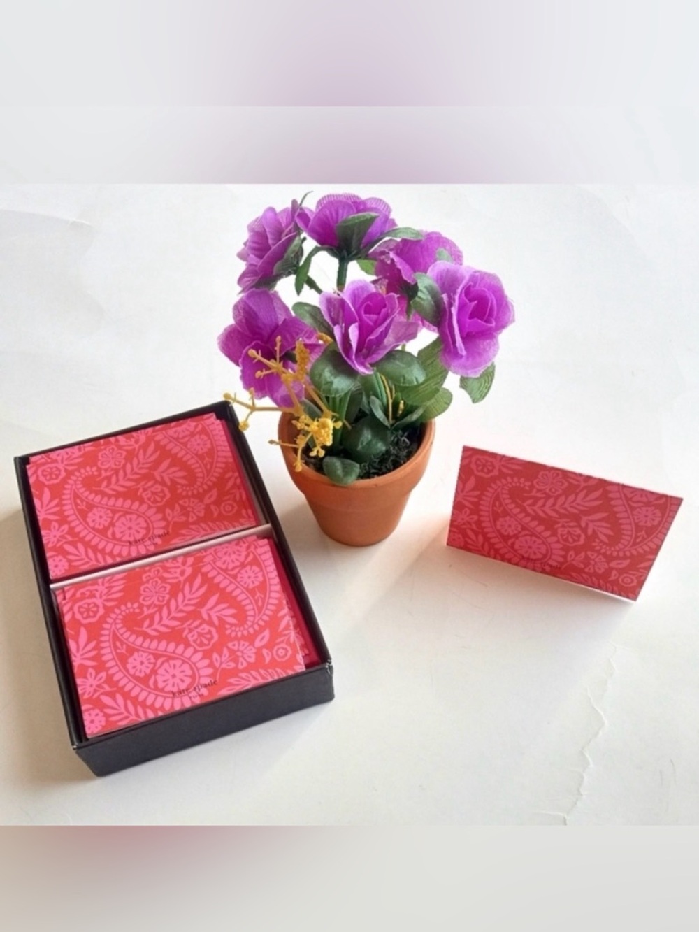 Kate Spade Paisley 12 Best Wishes Cards